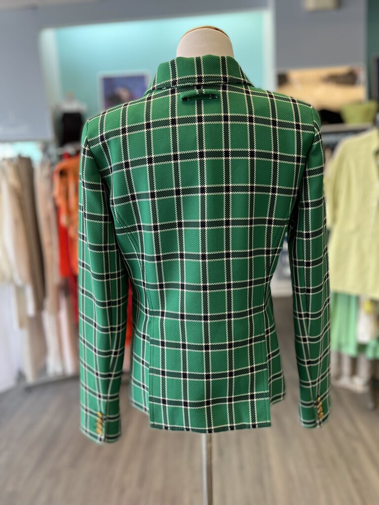 Smythe Duchess Kelly Green Plaid Blazer Size 10