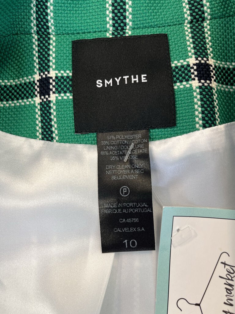 Smythe Duchess Kelly Green Plaid Blazer Size 10