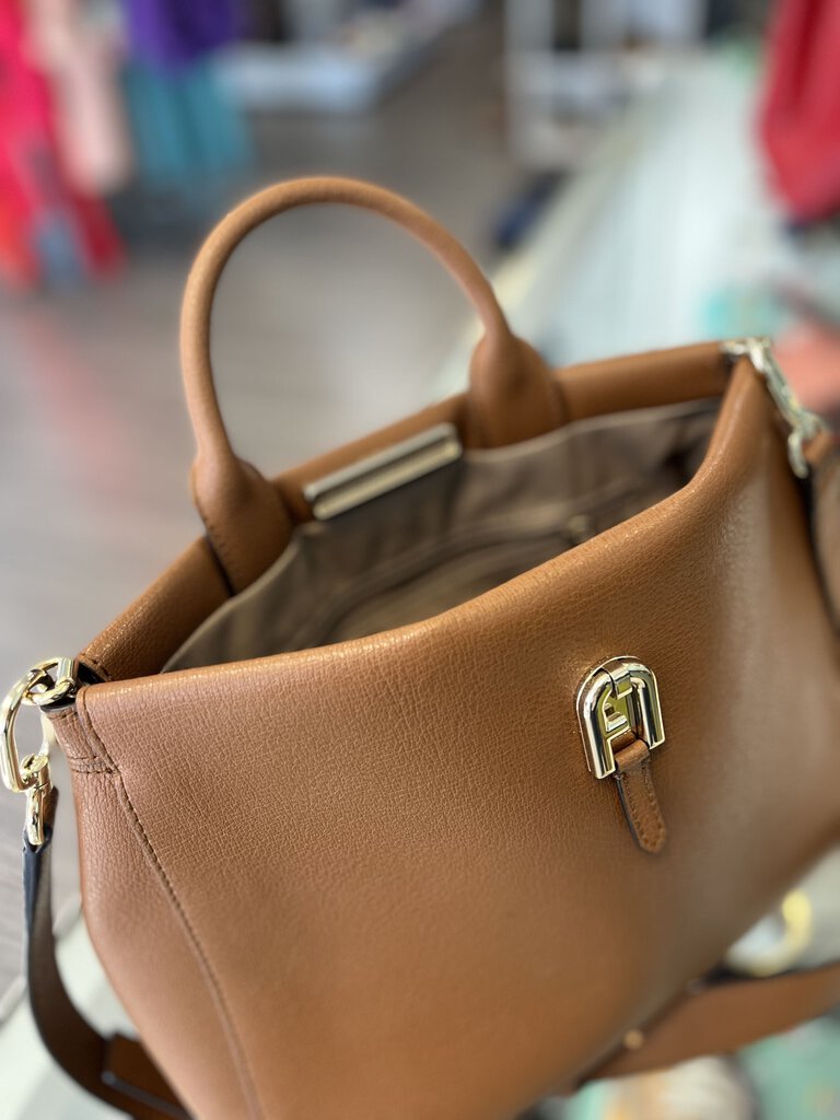 Furla Palazzo S Handbag grained leather cognac
