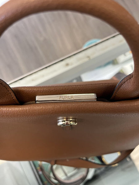 Furla Palazzo S Handbag grained leather cognac