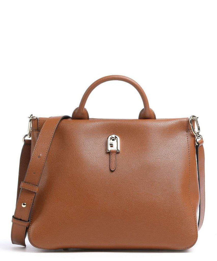 Furla Palazzo S Handbag grained leather cognac
